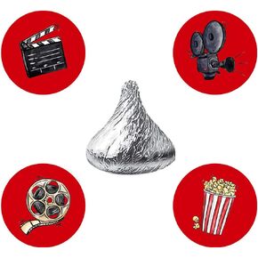 ملصقات الحلوى الليلية لفيلم ماججوتشي، ملصقات حفلات أعياد الميلاد على شكل سينما مسرح هوليوود ومناسبة لقبلات هيرشي، 304 قطعة in Kuwait