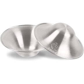 Boboduck The Original Silver Nursing Cups - Nipple Shields for Nursing Newborn, Newborn Breastfeeding Essentials Must Haves for Soothe and Protect Your Nursing Nipples - 925 Silver (X-L Size)