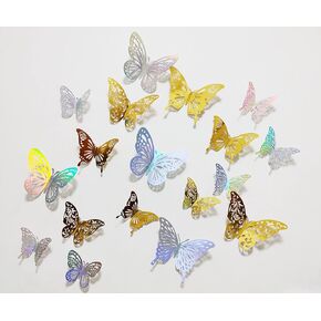 Wonderfeel 3D Butterfly Wall Decorations Stickers Colorful Butterfly Mural Stickers for Room Fridge Photo Frame Offices(C) in Saudi Arabia