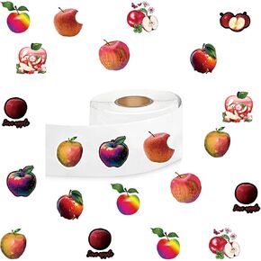 500 Pcs Apple Fruit Aesthetic Round Seal Label Self-Adhesive Stickers for Christmas Halloween Party Decorations for Scrapbooking Envelopes Water Bottles(Fashion Pattern 10)…