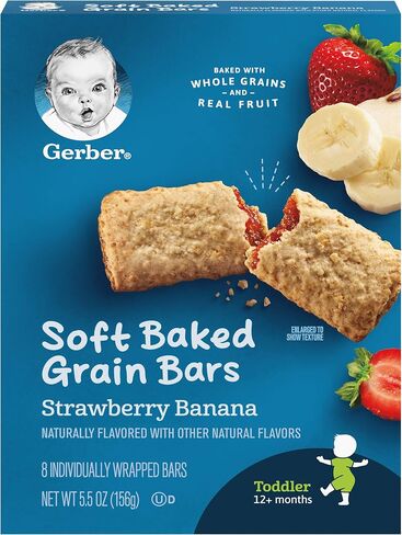 Gerber Snacks for Toddler Soft Baked Grain Bars Strawberry Banana, 5.5 Ounce (Pack of 6) in Saudi Arabia