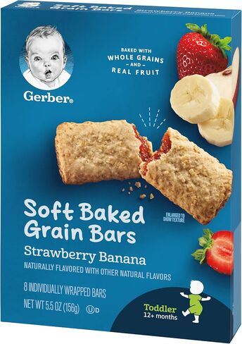 Gerber Snacks for Toddler Soft Baked Grain Bars Strawberry Banana, 5.5 Ounce (Pack of 6) in Saudi Arabia