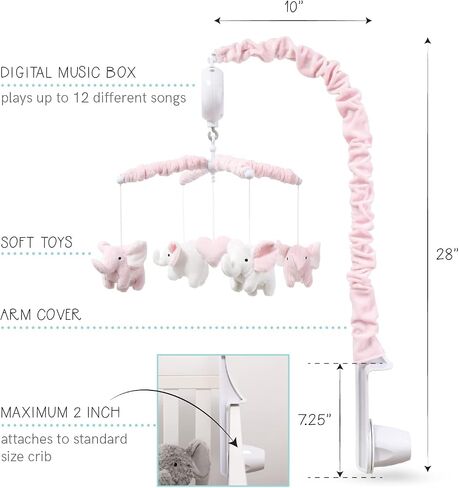 The Peanutshell Pink Elephant Crib Bedding Set for Baby Girls, 4 Pieces in Saudi Arabia