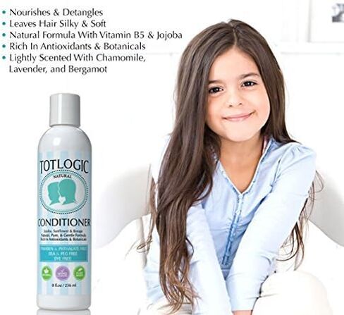 TotLogic Kids & Baby Safe Conditioner - 8 oz, Lavender Bliss, Infused with Natural Jojoba Oil and Rich in Antioxidants to Detangler Hair, No Phthalates, Parabens or Sulfates in Saudi Arabia