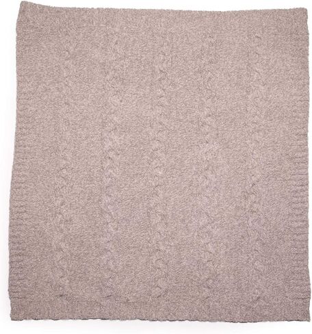 Barefoot Dreams CozyChic Heathered Cable Baby Blanket, Receiving Blanket, Newborn Fuzzy Blanket Toddler Infant Unisex Throw-30"x32", Dove Gray in Kuwait