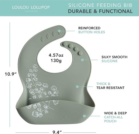 Loulou Lollipop Soft, Waterproof Silicone Feeding Bib for Babies and Toddlers in Kuwait