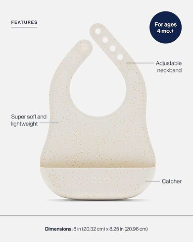 Lalo The Bib - Waterproof, Non-Toxic Silicone Baby Bib with Adjustable Neck Band & Silicone Food Pouch Catcher, Set of 2 in Saudi Arabia