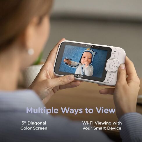 Hubble Connected Nursery Pal Cloud Twin Smart Connected, Wi-Fi Enabled Baby Monitor with 5-inch HD Color Parent Unit Viewer, 2-Camera Units in Saudi Arabia