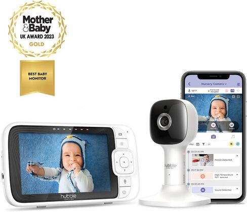 Hubble Connected Nursery Pal Cloud Twin Smart Connected, Wi-Fi Enabled Baby Monitor with 5-inch HD Color Parent Unit Viewer, 2-Camera Units in Saudi Arabia