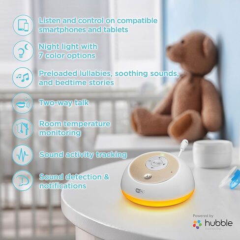 Motorola MBP163CONNECT Audio Baby Monitor - Wireless WiFi Smart Device for Toddlers, Infants, Nursery - with 10 Soothing Sounds, Lullaby, Audiobook - 2-Way Talk Intercom, 7 Night Light Color Options in Saudi Arabia
