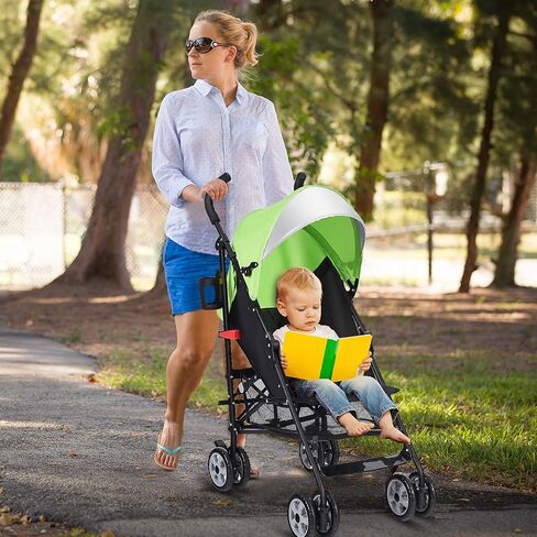 HONEY JOY Baby Lightweight Stroller, Compact Travel Stroller for Airplane, Adjustable Backrest & Canopy, 5-Point Harness, Cup Holder, Storage Basket, Foldable Umbrella Stroller for Toddlers (Black) in Saudi Arabia