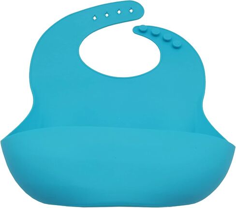 Silione Baby Feeding Set Including Baby Suction Plate/Todder Plates For Self Feeding Training With Divided Design/Soft spoon/Fork/Adjustable Bib Toddler Dish Kit(Blue) in Kuwait