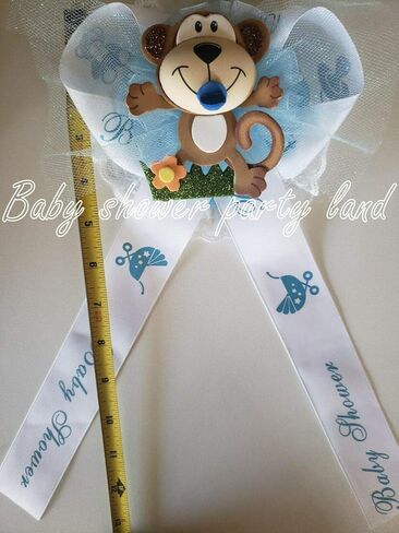 Baby Shower for Boy, Mom to Be It's a Boy Sash Monkey Safari Blue Ribbon Corsage Noah's in Kuwait