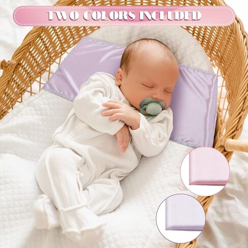 Hosuly 2 Pcs Satin Bassinet Sheet Baby Hair Soft Silk Feeling Sheet Baby Bassinet for Rectangle Cradle Pad Mattress Boys Girls Newborn Infant(Green and White) in Saudi Arabia