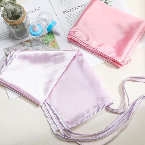 Hosuly 2 Pcs Satin Bassinet Sheet Baby Hair Soft Silk Feeling Sheet Baby Bassinet for Rectangle Cradle Pad Mattress Boys Girls Newborn Infant(Green and White) in Saudi Arabia