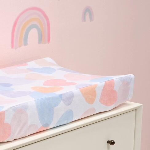 Bedtime Originals Rainbow Hearts Pink/Purple Baby/Infant Changing Pad Cover in Kuwait