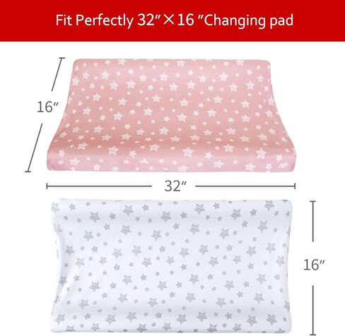 Changing Pad Cover for Boys Girls 4 Pack, Lovely Print Soft Unisex Diaper Change Table Sheets, Fit 32"x16" Contoured Pad, Comfy Cozy 4-Pack Cradle Sheets in Kuwait