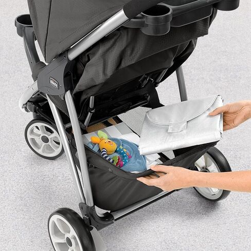 Chicco Viaro Quick-Fold Travel System, Includes Infant Car Seat and Base, Stroller and Car Seat Combo, Baby Travel Gear | Black/Black in Kuwait