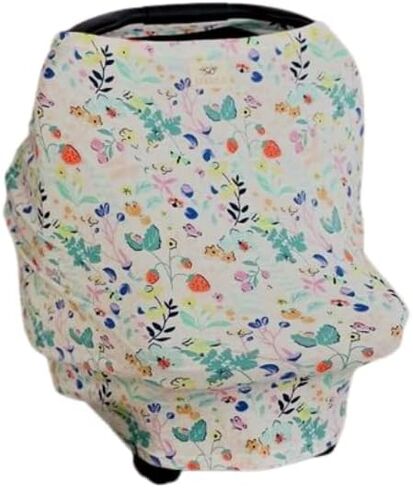 Car Seat Canopy Infant Carseat Canopy, Nursing Breastfeeding Cover, Stretchy Carrier Covers for Stroller/High ChairMulti Use Baby Breastfeeding Covers, Boys and Girls Shower Gifts (Flower) in Saudi Arabia
