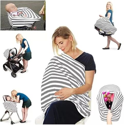 Car Seat Canopy Infant Carseat Canopy, Nursing Breastfeeding Cover, Stretchy Carrier Covers for Stroller/High ChairMulti Use Baby Breastfeeding Covers, Boys and Girls Shower Gifts (Flower) in Saudi Arabia