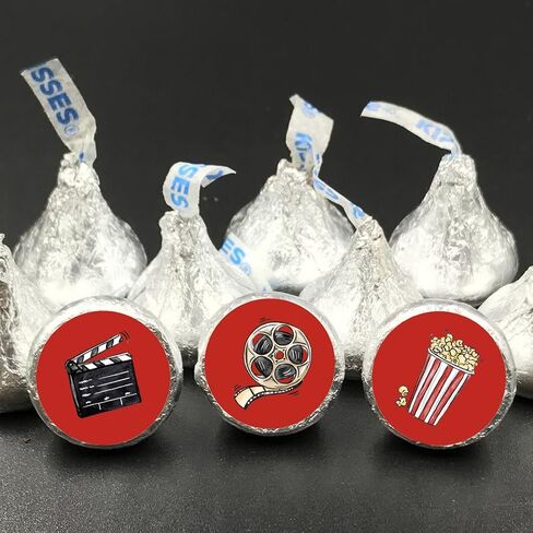 MAGJUCHE Movie Night Candy Stickers, Cinema Theater Hollywood Themed Birthday Party Stickers Label, Fit, 304 Count in Saudi Arabia