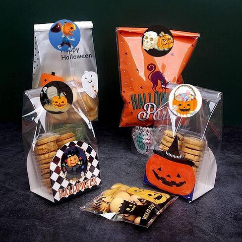 500 PCS Halloween Stickers,Pumpkin Stickers 1.57 inch LargeHalloween Self Adhesive Gift Tags for Kids 8 AlternatingDesigns Pumpkin for Halloween Party Decoration (Halloween) in Kuwait