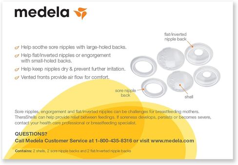 Medela TheraShells Breast Shells, Protect Sore, Flat, or Inverted Nipples While Pumping or Breastfeeding, Natural Appearance and Exceptional Comfort, Made Without BPA in Saudi Arabia