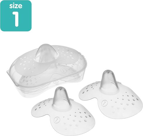 MAM Breastfeeding Nipple Shields with Sterilizing Storage Case, Nipple Shields for Nursing Newborn, Size 1 Small 17mm, 2-Count, Clear in Saudi Arabia