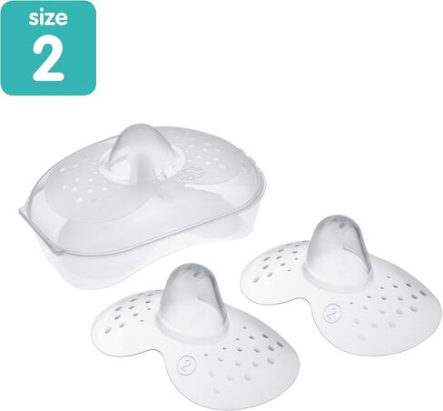 MAM Breastfeeding Nipple Shields with Sterilizing Storage Case, Nipple Shields for Nursing Newborn, Size 1 Small 17mm, 2-Count, Clear in Saudi Arabia