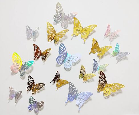 Wonderfeel 3D Butterfly Wall Decorations Stickers Colorful Butterfly Mural Stickers for Room Fridge Photo Frame Offices(C) in Saudi Arabia