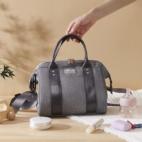 SUNVENO Small Diaper Bag Tote Essentials Mini Baby tote bag Capacity for Diapers, Toys & Snacks On The Go, Gray in Kuwait