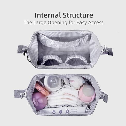 SUNVENO Small Diaper Bag Tote Essentials Mini Baby tote bag Capacity for Diapers, Toys & Snacks On The Go, Gray in Kuwait