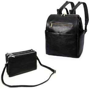 حقيبة ظهر للحفاضات من مومين سايد، حقائب كروس للنساء، حقيبة ظهر جلدية للأم والأب، حقيبة سفر كبيرة للأطفال للأولاد والبنات تناسب كمبيوتر محمول مقاس 15 بوصة، 4 جيوب معزولة، محطة تغيير الحفاضات in Kuwait