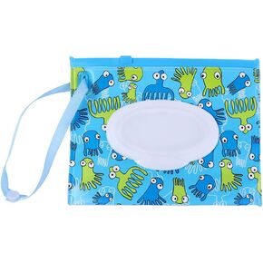 Portable Wet Wipe Pouch, Refillable Baby Wipe Dispenser with Snap Strap, Travel Reusable Wipes Container Wipe Carrying Case Holder(6) in Saudi Arabia