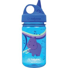 Nalgene Kids Sustain Grip-N-Gulp Water Bottles Made with Material Derived from 50% Plastic Waste, Leak Proof Sippy Cup, Durable, BPA and BPS Free, Dishwasher Safe, Reusable, 12 Ounces, Musical Hippo in Saudi Arabia