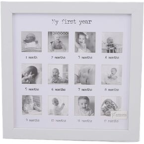 Newborn Monthly Photo, Photo Albums Frames Accessories Baby Frame 12 Months Newborn Monthly Picture Frame First Year Photo Nature Wood Frame White Exquisite Photo Frame for Baby Gr in Saudi Arabia