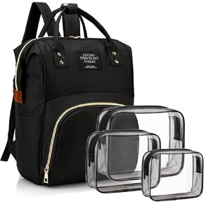Diaper Bag with Organizing Pouches, Nappy Bags Handbag Multifunction Diaper Bag for Baby Care Travel Backpack Large Capacity Black
