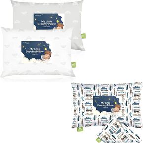 KeaBabies 2-Pack Toddler Pillow and Toddler Pillowcase for 13X18 Pillow - Soft Organic Cotton Toddler Pillows for Sleeping - Organic Toddler Pillow Case for Boy, Kids in Kuwait