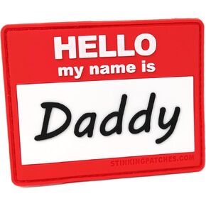 Hello My Name is Daddy PVC Hook and Loop Patch | Funny Tactical Patch for Diaper Bags and Daddy Gear in Kuwait