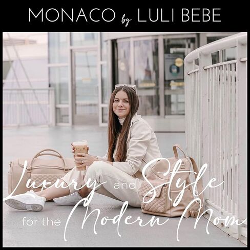 Monaco Petit Diaper Bag + Travel Duffel Bag by Luli Bebe - Chic Vegan Leather (Pearl White) in Saudi Arabia