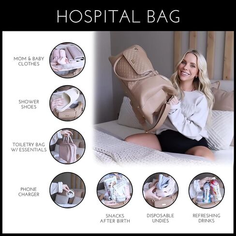 Monaco Petit Diaper Bag + Travel Duffel Bag by Luli Bebe - Chic Vegan Leather (Pearl White) in Saudi Arabia