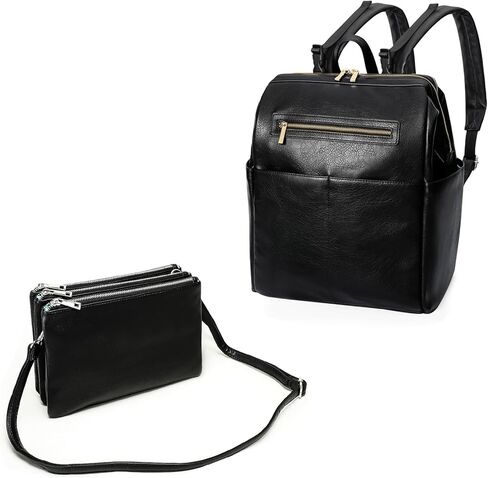 حقيبة ظهر للحفاضات من مومين سايد، حقائب كروس للنساء، حقيبة ظهر جلدية للأم والأب، حقيبة سفر كبيرة للأطفال للأولاد والبنات تناسب كمبيوتر محمول مقاس 15 بوصة، 4 جيوب معزولة، محطة تغيير الحفاضات in Kuwait