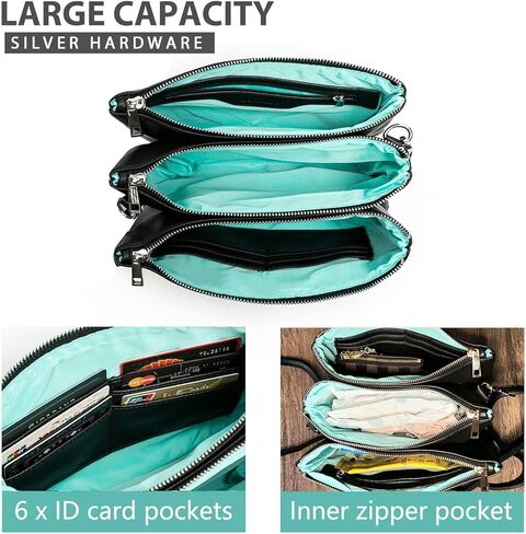 حقيبة ظهر للحفاضات من مومين سايد، حقائب كروس للنساء، حقيبة ظهر جلدية للأم والأب، حقيبة سفر كبيرة للأطفال للأولاد والبنات تناسب كمبيوتر محمول مقاس 15 بوصة، 4 جيوب معزولة، محطة تغيير الحفاضات in Kuwait