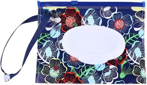 Portable Wet Wipe Pouch, Refillable Baby Wipe Dispenser with Snap Strap, Travel Reusable Wipes Container Wipe Carrying Case Holder(6) in Kuwait