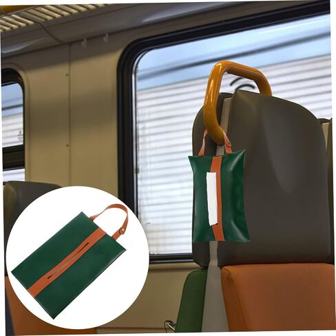 Beatifufu 1pc Paper Sleeve Diaper Bag Dispenser Baby Wipes Tissue for Car Outdoor Napkin Organizer Car Tissue Fabric Tissue Box for Car Nylon Dark Green Hanging Tissue Bag Tissue Organizer in Kuwait