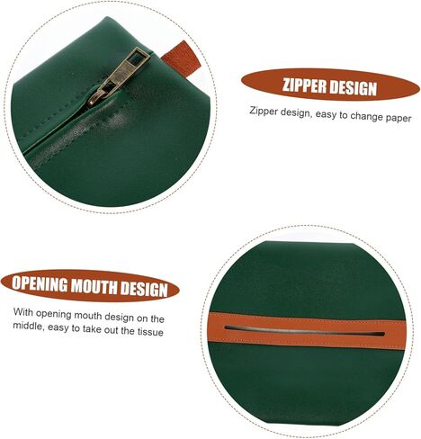 Beatifufu 1pc Paper Sleeve Diaper Bag Dispenser Baby Wipes Tissue for Car Outdoor Napkin Organizer Car Tissue Fabric Tissue Box for Car Nylon Dark Green Hanging Tissue Bag Tissue Organizer in Kuwait