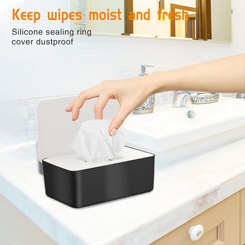 2 Pack Baby Wipe Dispenser, Portable Wet Wipe Pouch, Reusable & Refillable Reusable Travel Wet Wipe Pouch for Bathroom Baby Nursery with Cover Sealed Plastic Mask Storage Box in Saudi Arabia