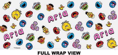 LOGOVISION Sesame Street Name in Pattern Kids Tritan Plastic Water Bottle with Straw Lid and Handle, Reusable Tumbler for Toddlers, Unisex for Girls and Boys, 12oz, Personalized Name: ELIJAH in Kuwait