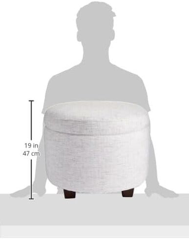 Evolur Vienna Ottoman in Fog Grey, Made from Sturdy and Sustainable FSC-Certified Wood, Comes with A Comforting Footrest, Compact Ottomans, Ottomans for Living Room in Saudi Arabia