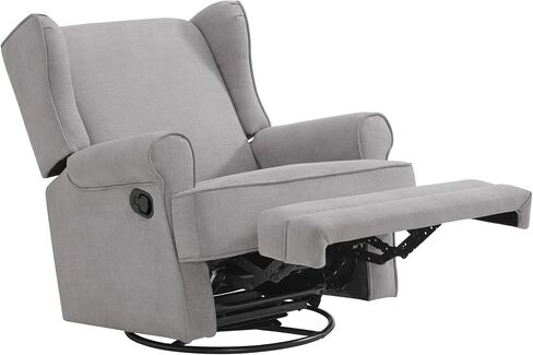 Oxford Baby Teegan Upholstered Swivel Glider & Recliner Nursery Chair, Gray in Kuwait
